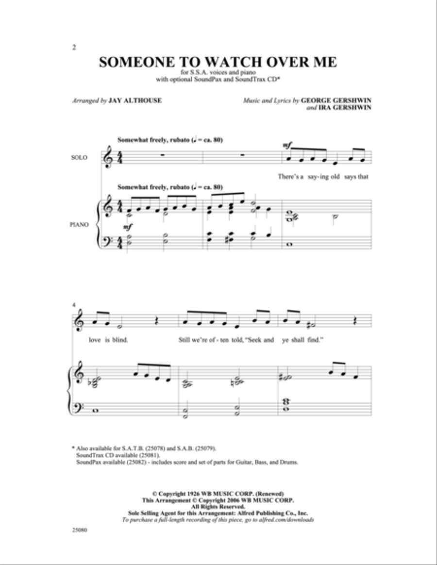 Someone to Watch Over Me Women's Choir scores gallery preview page 2