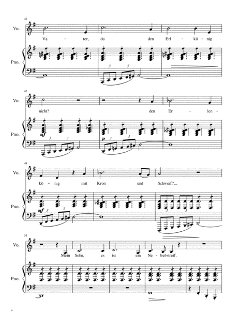 Erlkonig Op.1, D328 - G major Voice Solo scores gallery preview page 5