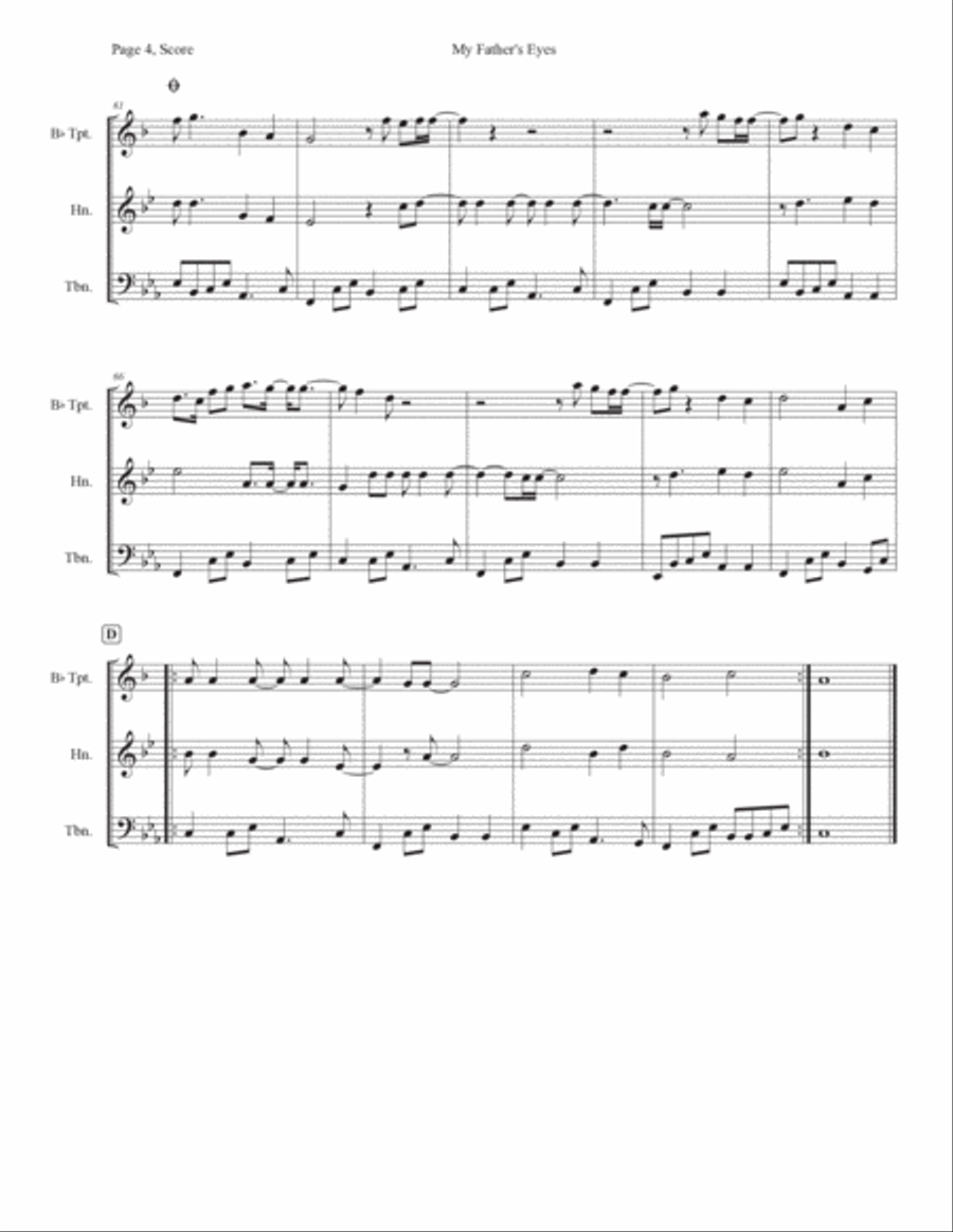 My Father's Eyes Horn scores gallery preview page 4