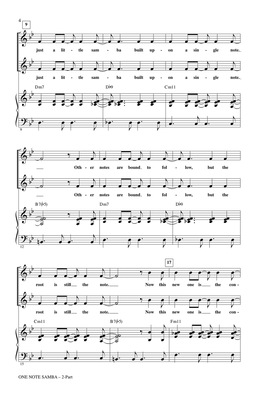 One Note Samba (Samba De Uma Nota So) 2-Part scores gallery preview page 2