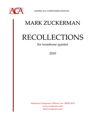 Book cover for [Zuckerman] Recollections