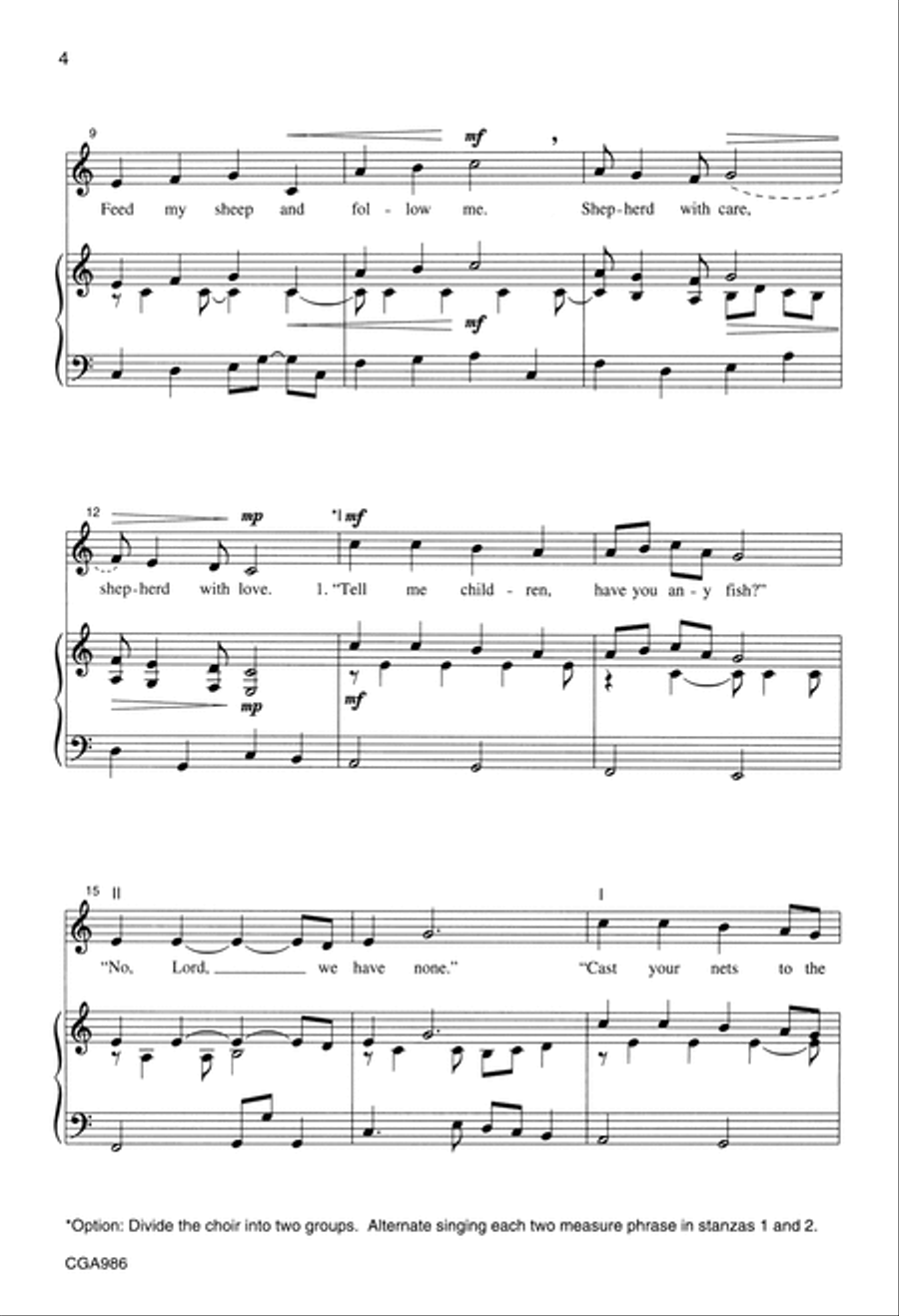 Feed My Sheep Unison Choir scores gallery preview page 4