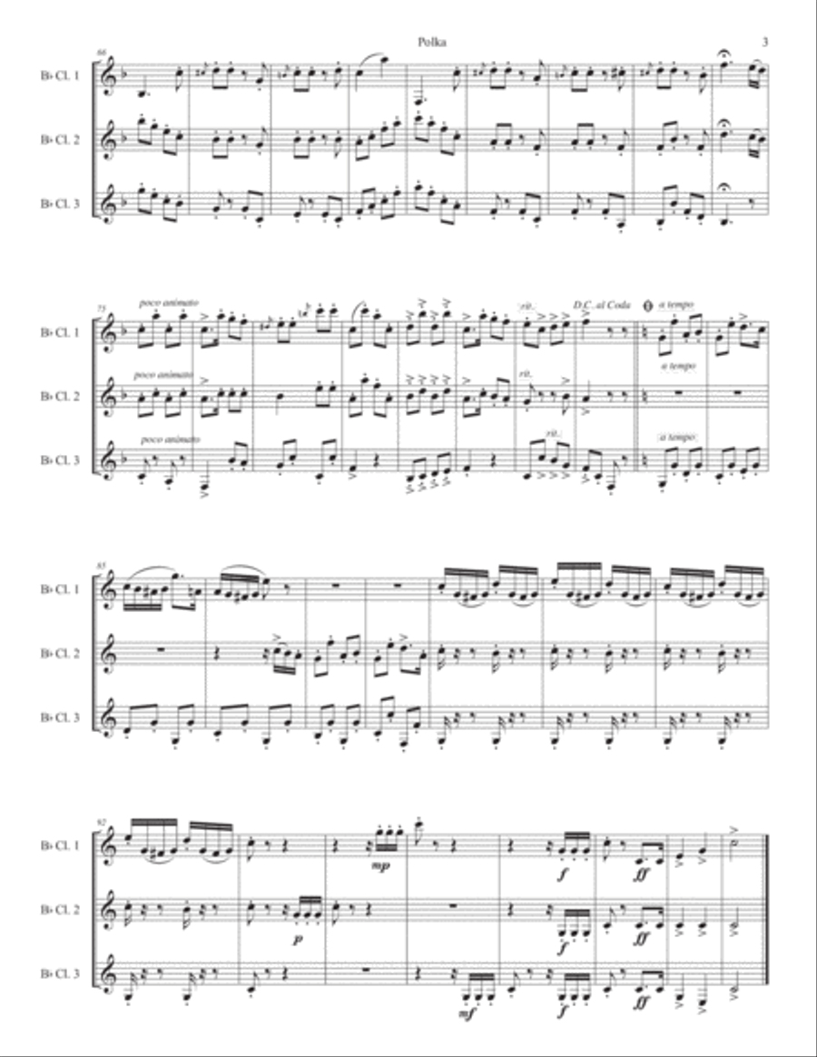Polka for clarinet trio Clarinet Trio scores gallery preview page 3