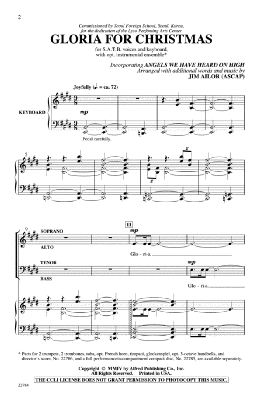 Gloria for Christmas 4-Part scores gallery preview page 2