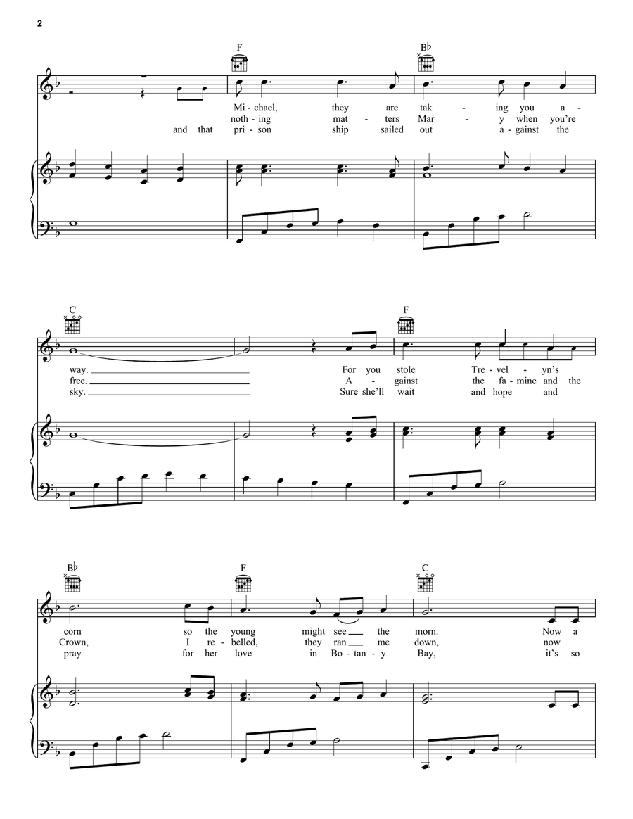 The Fields Of Athenry Piano, Vocal, Guitar scores gallery preview page 2