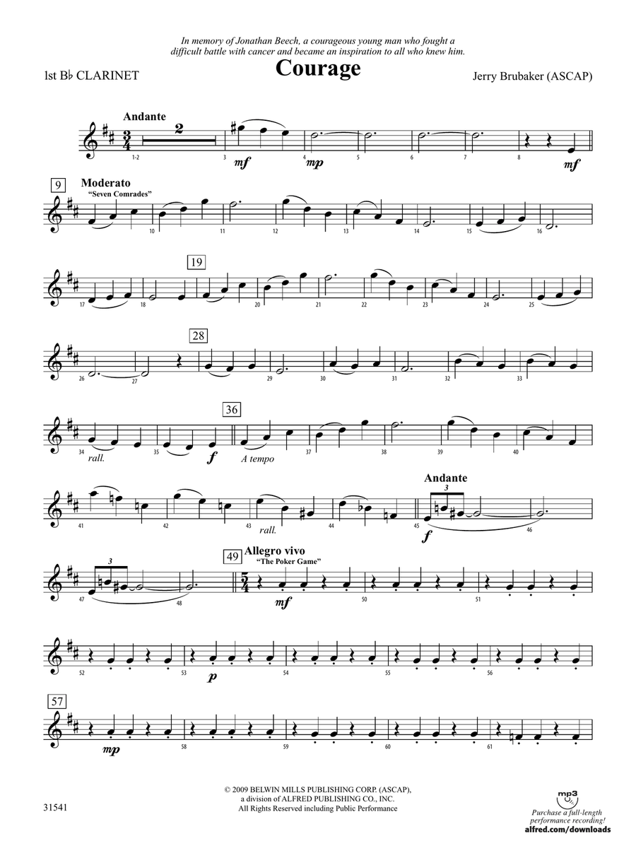 Courage: 1st B-flat Clarinet