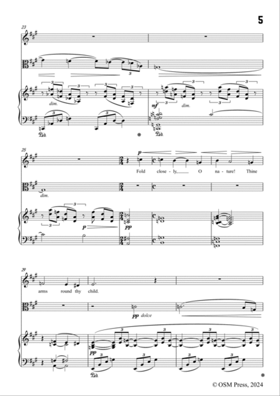 Frank Bridge-Far,far from each other,in f sharp minor,for Voice,Viola and Piano Small Ensemble scores gallery preview page 5