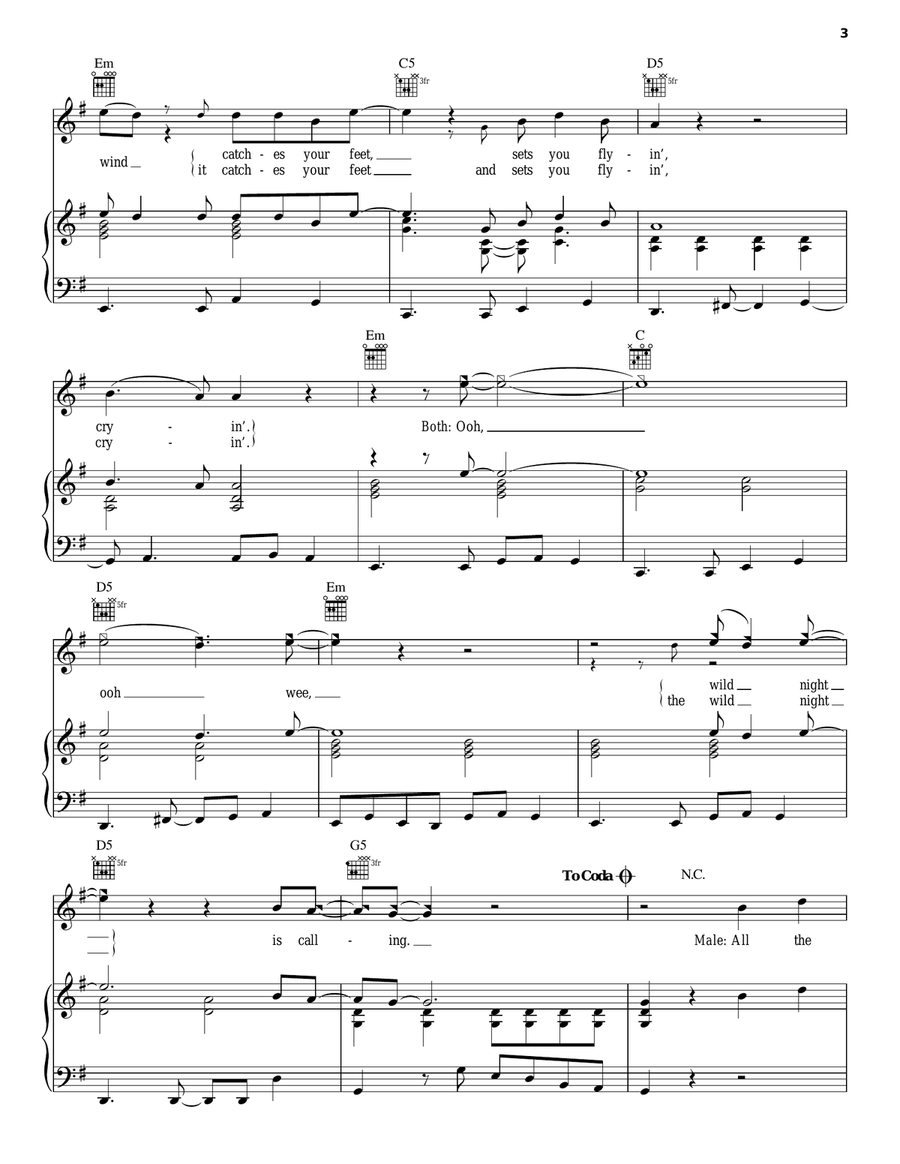 Wild Night Wild Night Piano, Vocal, Guitar scores gallery preview page 3