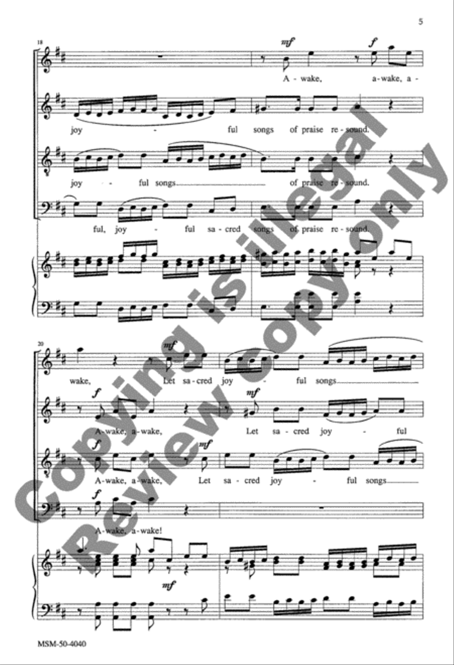 Awake the Trumpet's Lofty Sound 4-Part scores gallery preview page 18