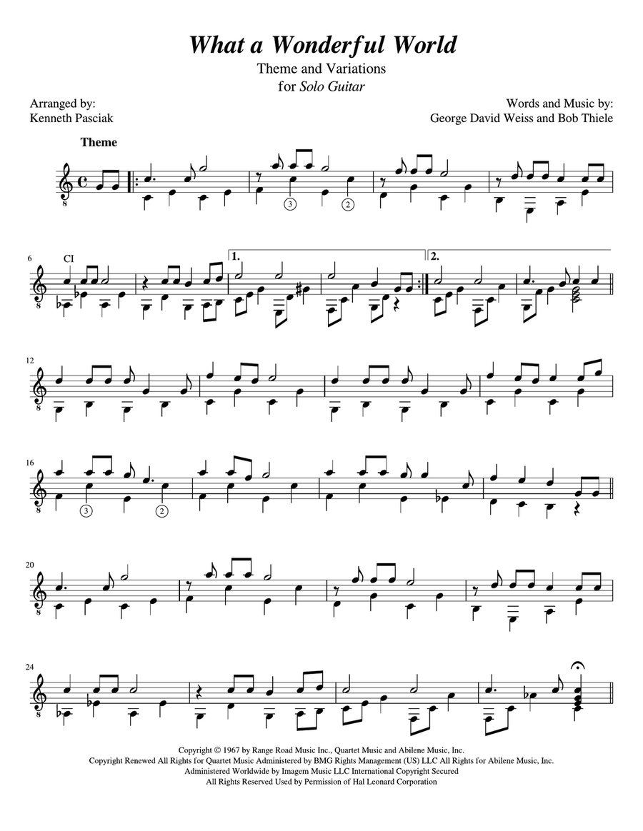 What A Wonderful World Acoustic Guitar scores gallery preview page 3