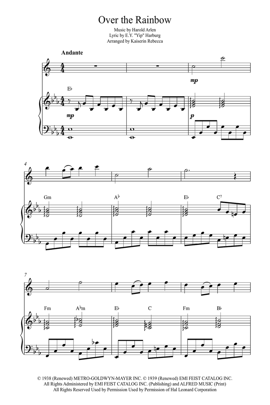 Over The Rainbow (from The Wizard Of Oz) Alto Saxophone scores gallery preview page 1