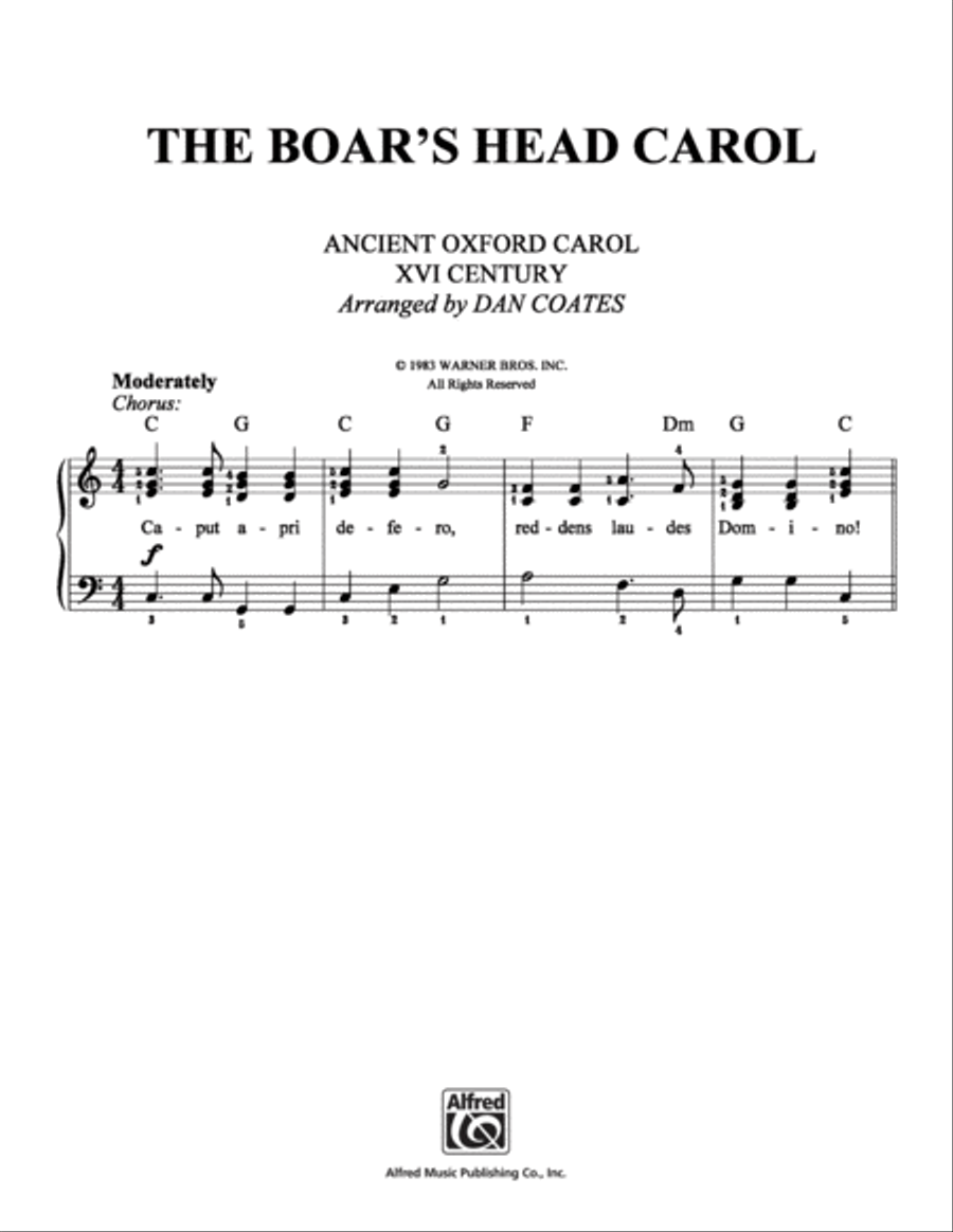 The Boar's Head Carol The Boar's Head Carol Easy Piano scores gallery preview page 1