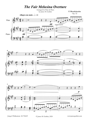 Book cover for Mendelssohn: The Fair Melusina Overture, Op. 32 for Flute & Piano