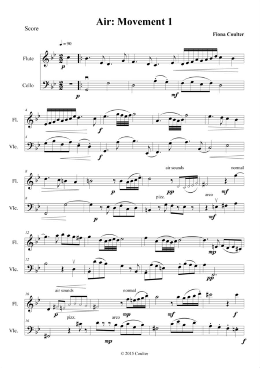 Elements: Suite for Flute and Cello Flute scores gallery preview page 2