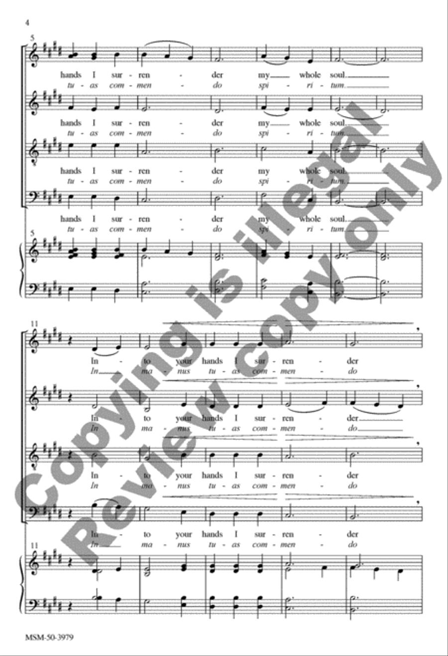 Into Your Hands I Surrender My Soul: In manus tuas 4-Part scores gallery preview page 11