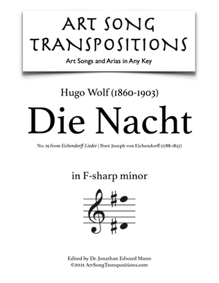 Book cover for WOLF: Die Nacht (transposed to F-sharp minor)