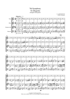 Beethoven: Symphony No.7 Op.92 Mvt.II Allegretto - wind quartet