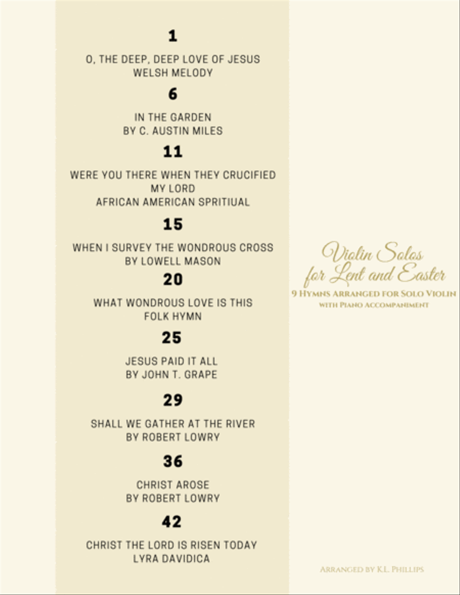 Violin Solos for Lent and Easter - 9 Hymns Arranged for Solo Violin with Piano Accompaniment Violin Solo scores gallery preview page 3