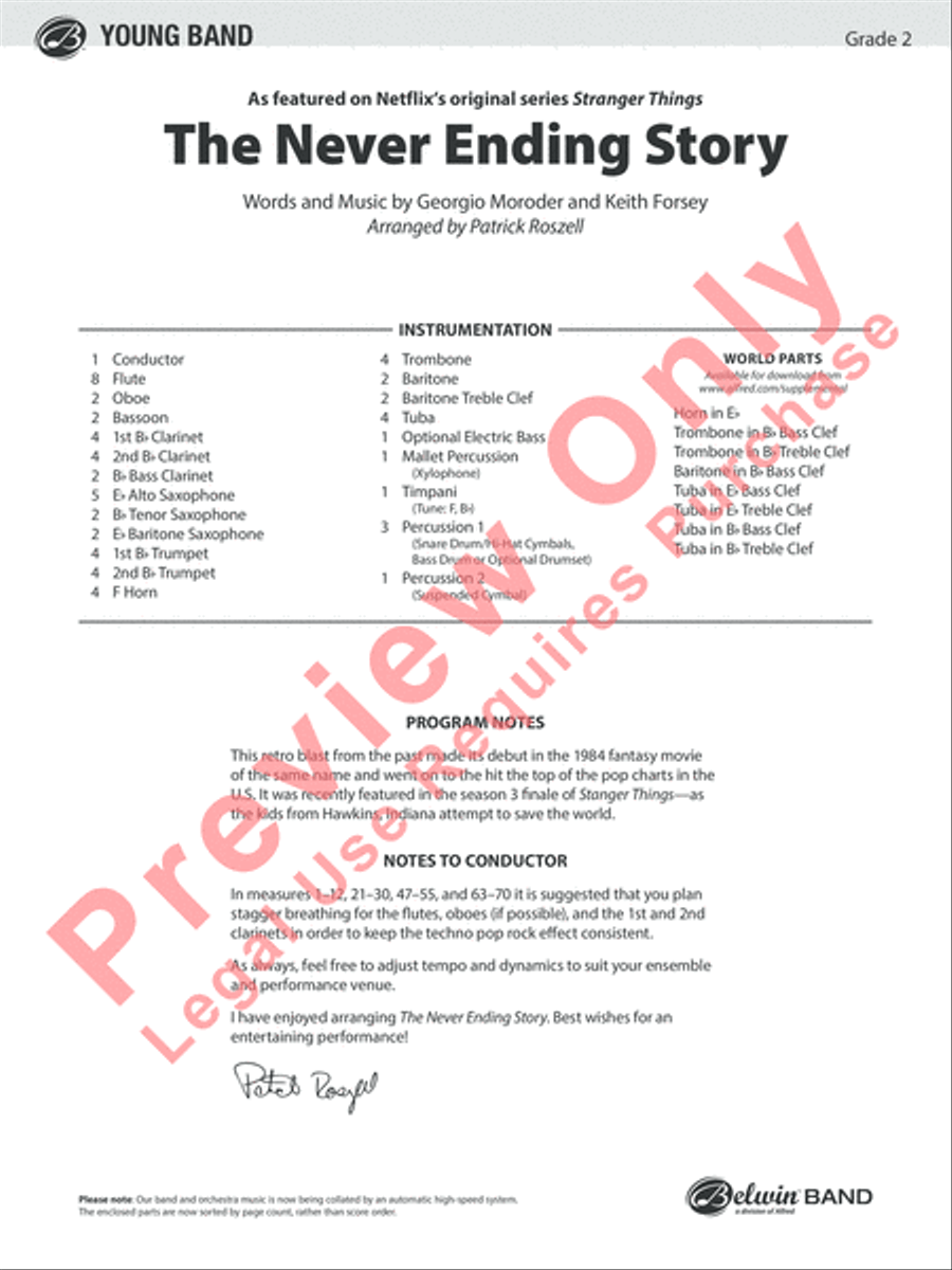 The Never Ending Story Concert Band scores gallery preview page 2