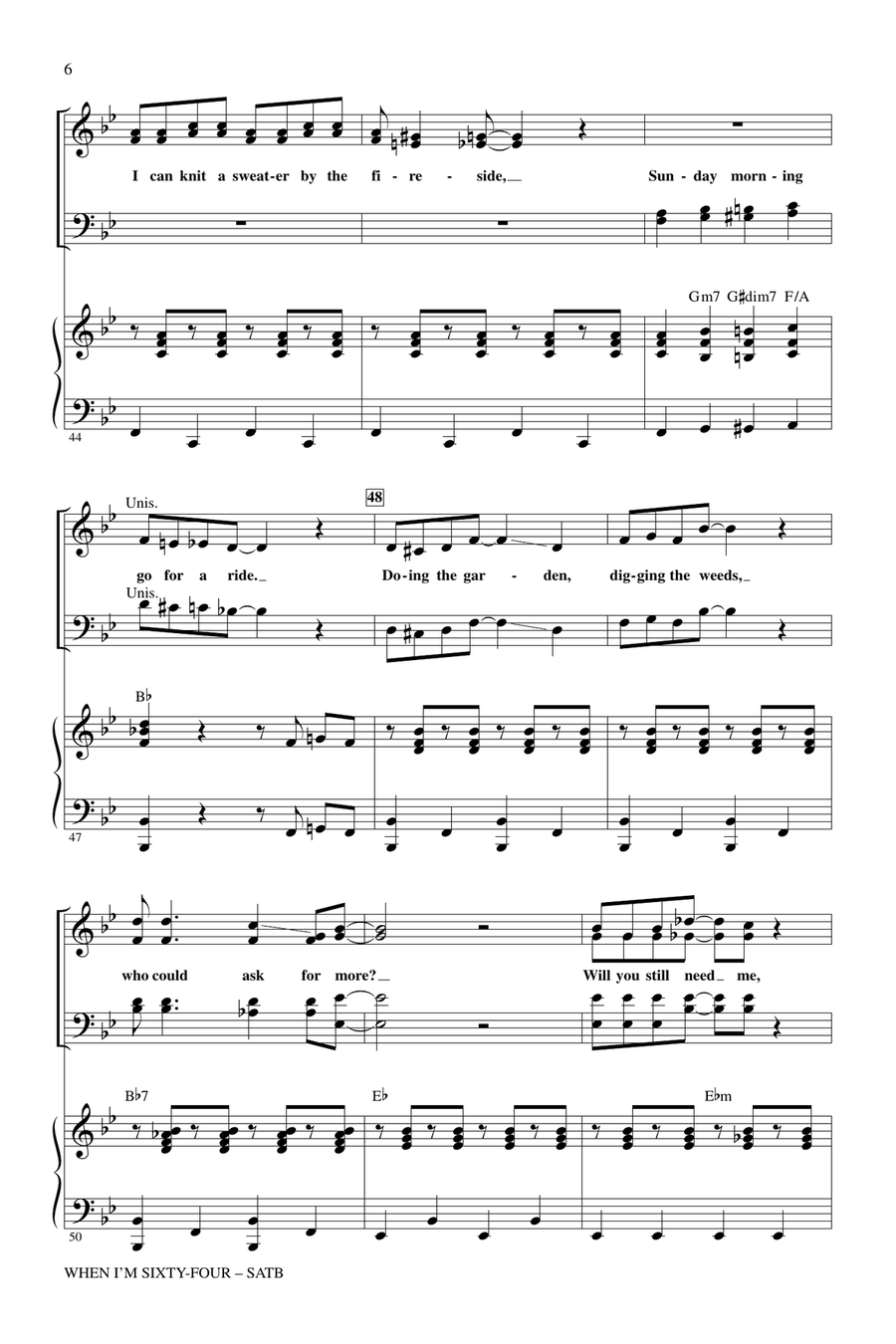 When I'm Sixty-Four (arr. Alan Billingsley) 4-Part scores gallery preview page 5