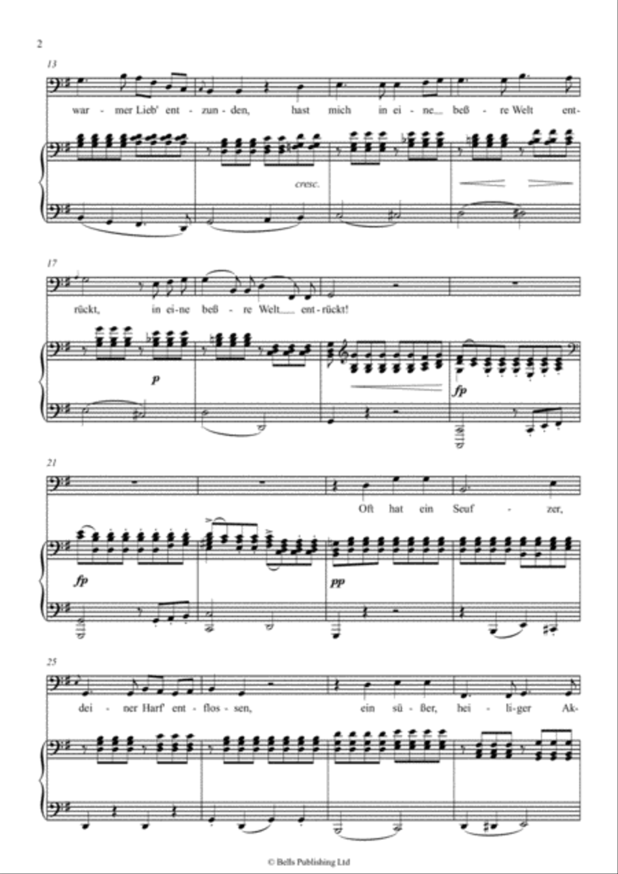 An die Musik, Op. 88 No. 4 (D. 547) (Second edition) (G Major) Voice Solo scores gallery preview page 2