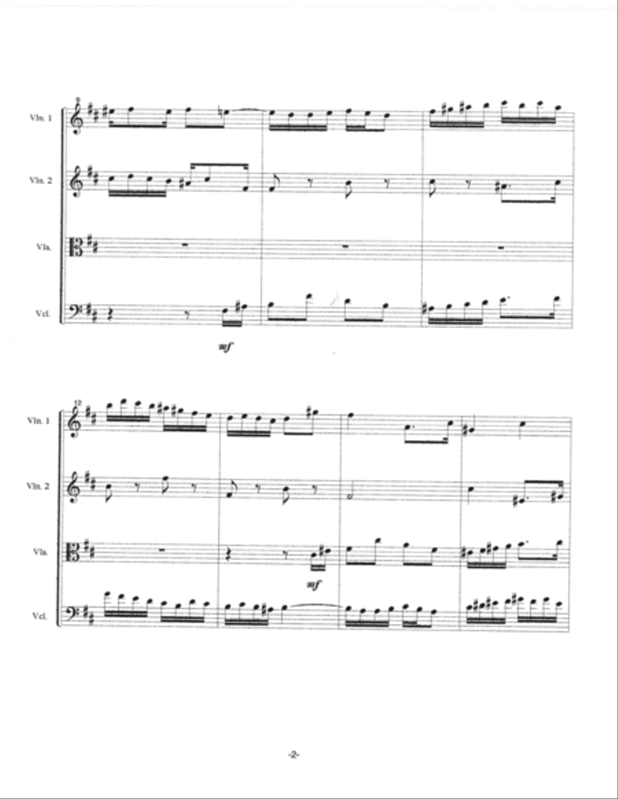 Fugue in b minor (1984) for string quartet (SCORE) String Quartet scores gallery preview page 2