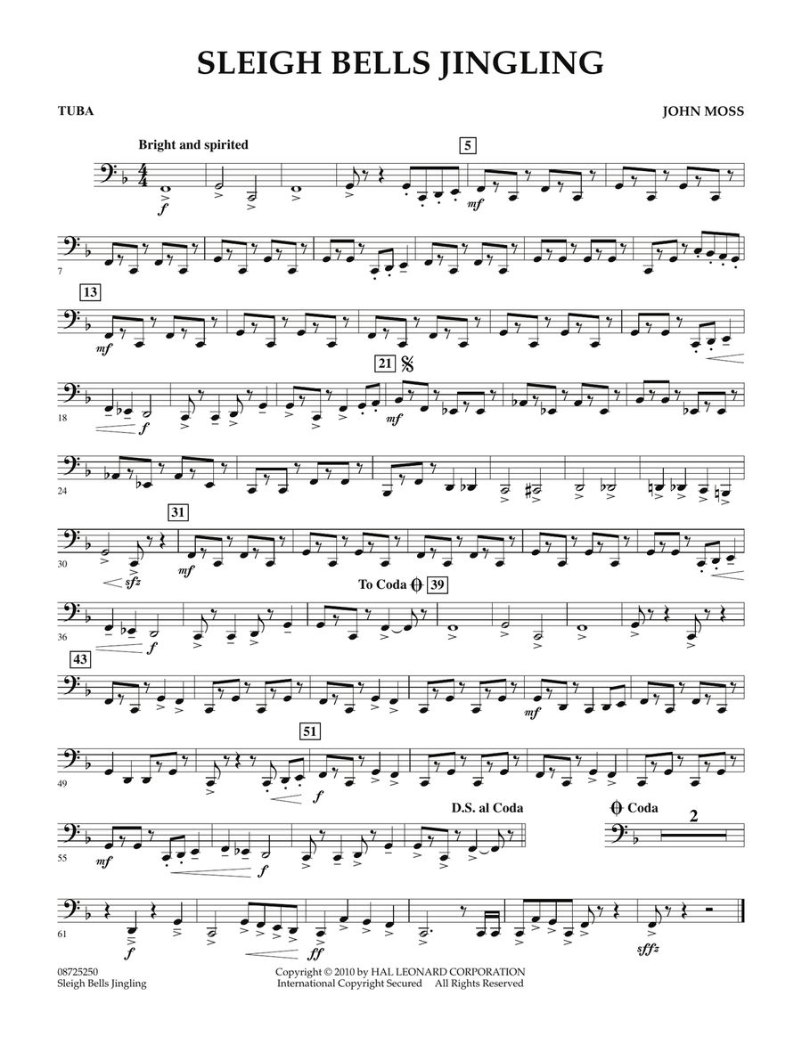Sleigh Bells Jingling - Tuba Concert Band scores gallery preview page 1