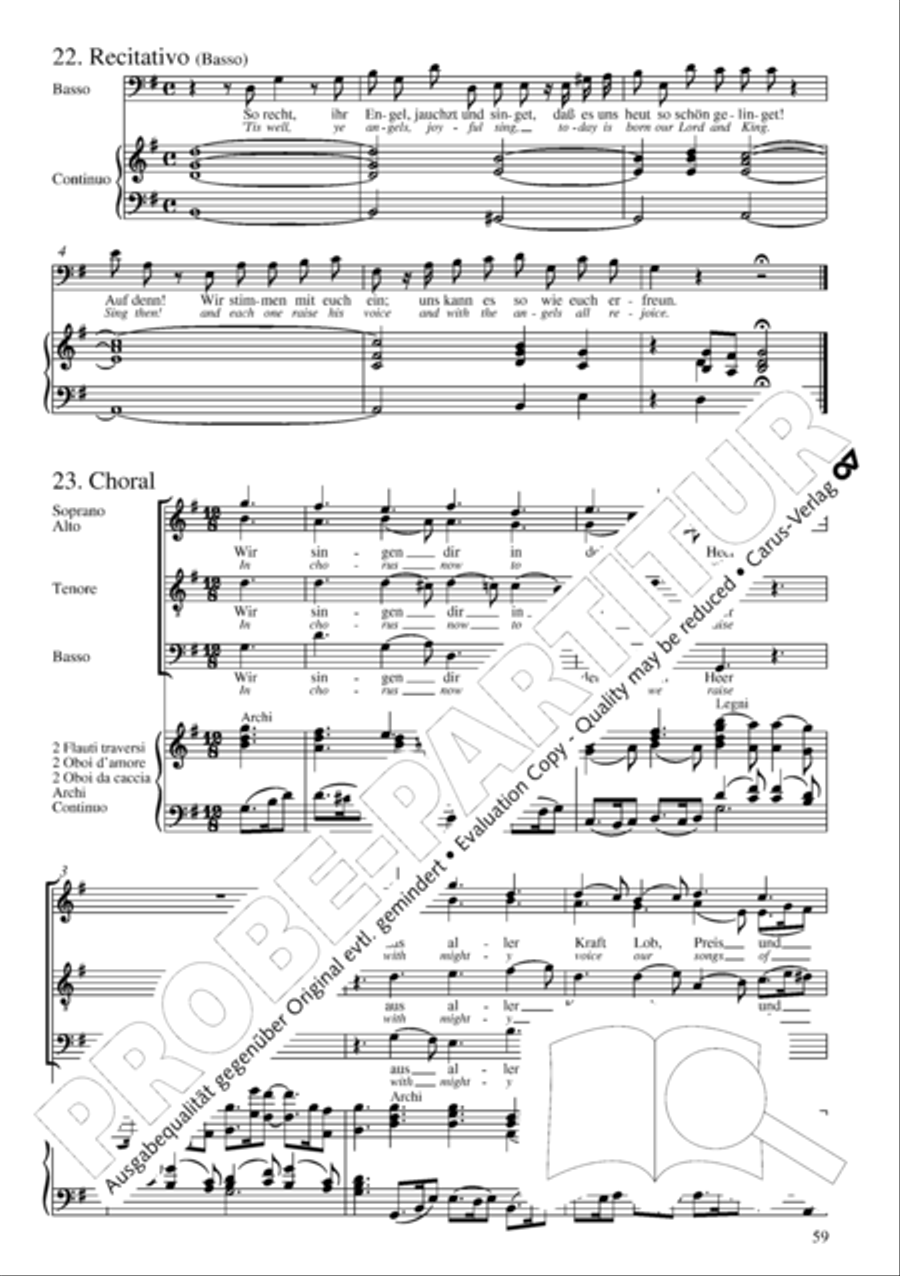 Christmas oratorio (Weihnachtsoratorium, Teile I-III) 4-Part scores gallery preview page 64