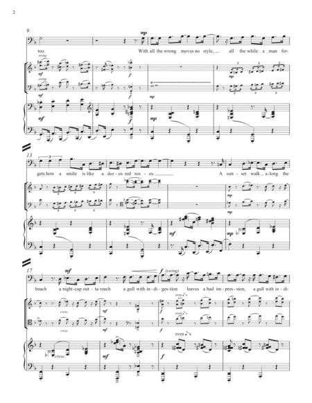 Mr. Smooth from Eight Love Songs for High Baritone Voice, Violin, Violoncello and Piano (Full/Vocal Score)