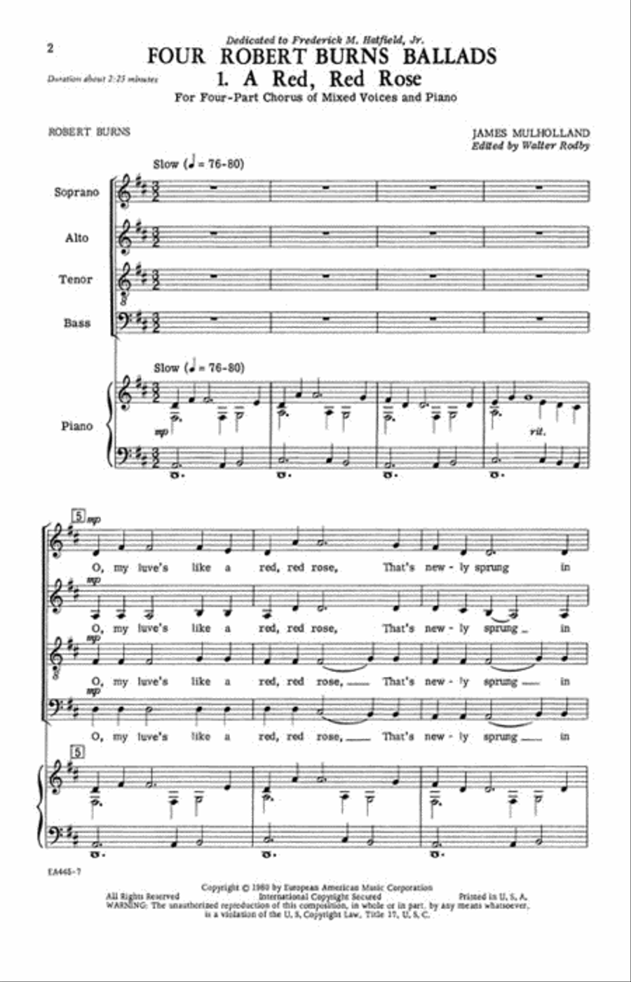 Red Red Rose 4-Part scores gallery preview page 2