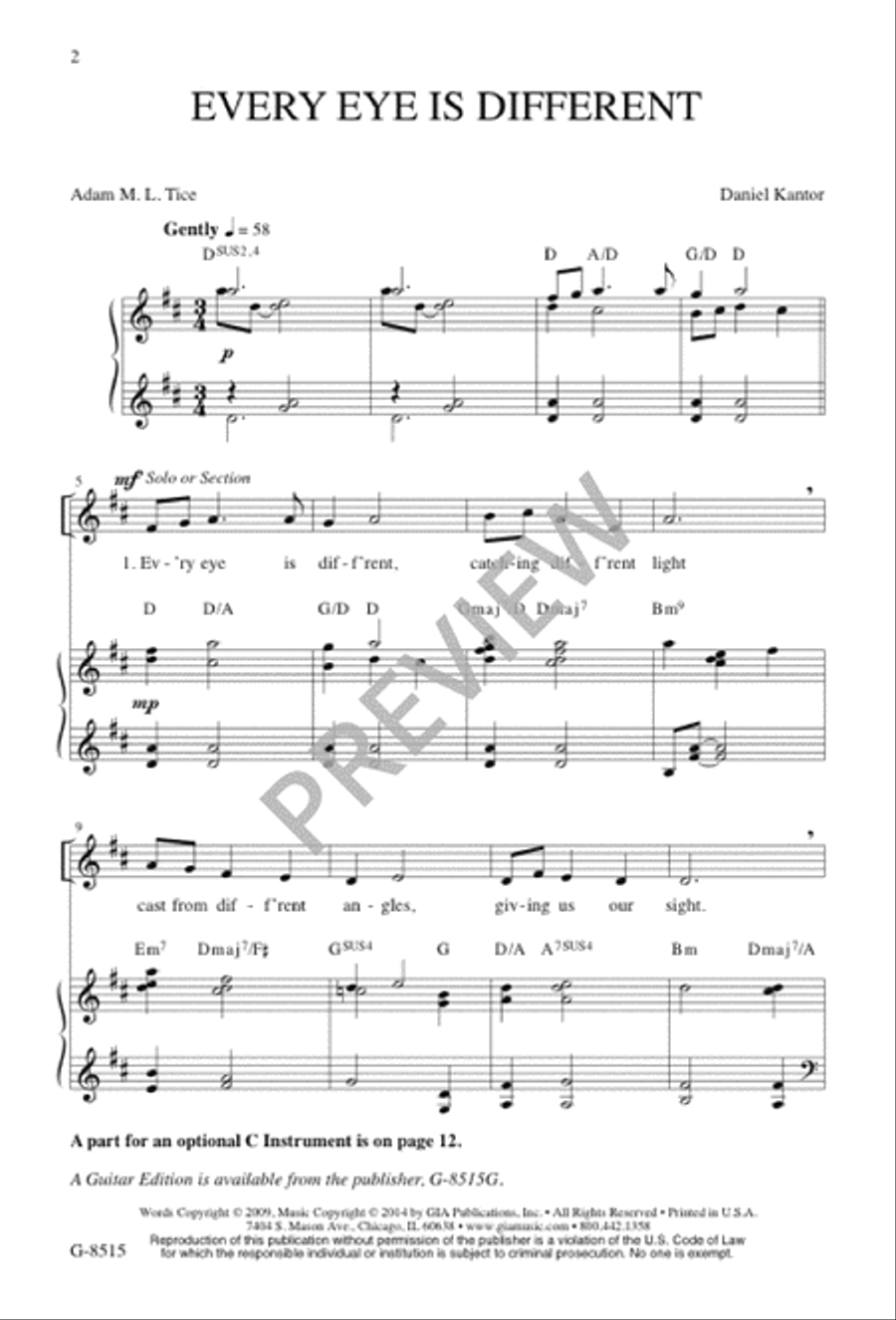 Every Eye Is Different 4-Part scores gallery preview page 3