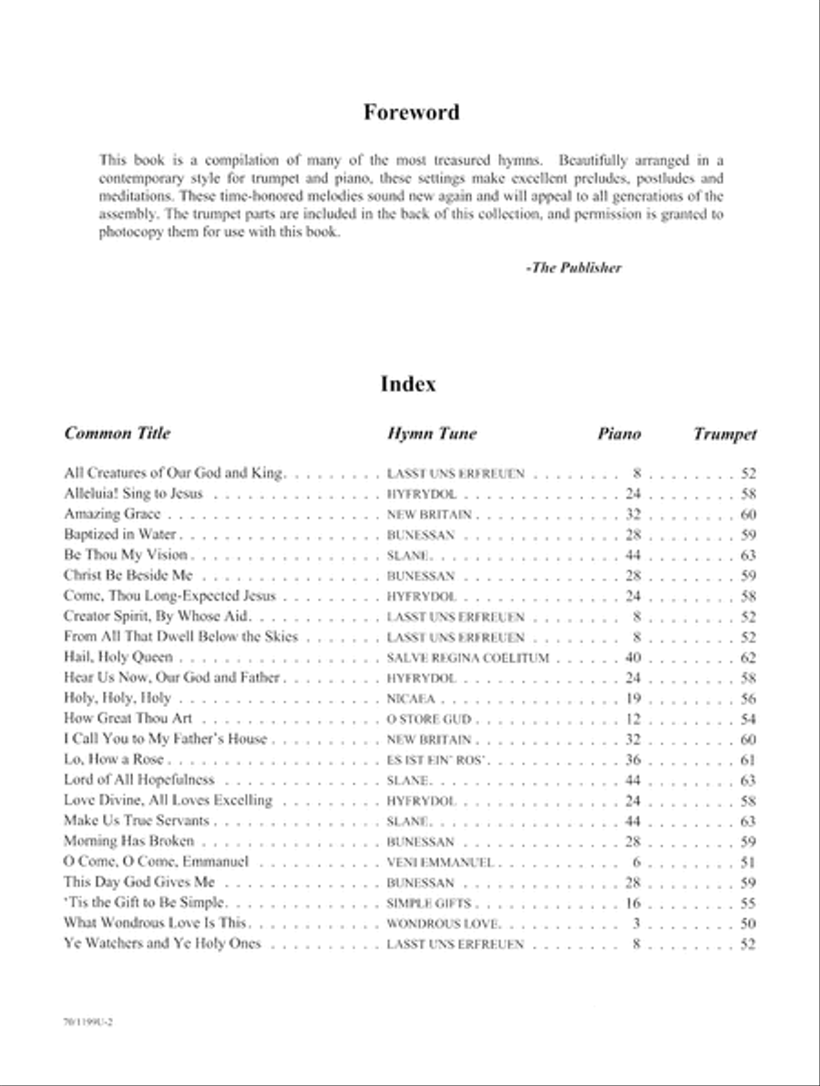 Contemporary Hymn Settings for Trumpet and Piano