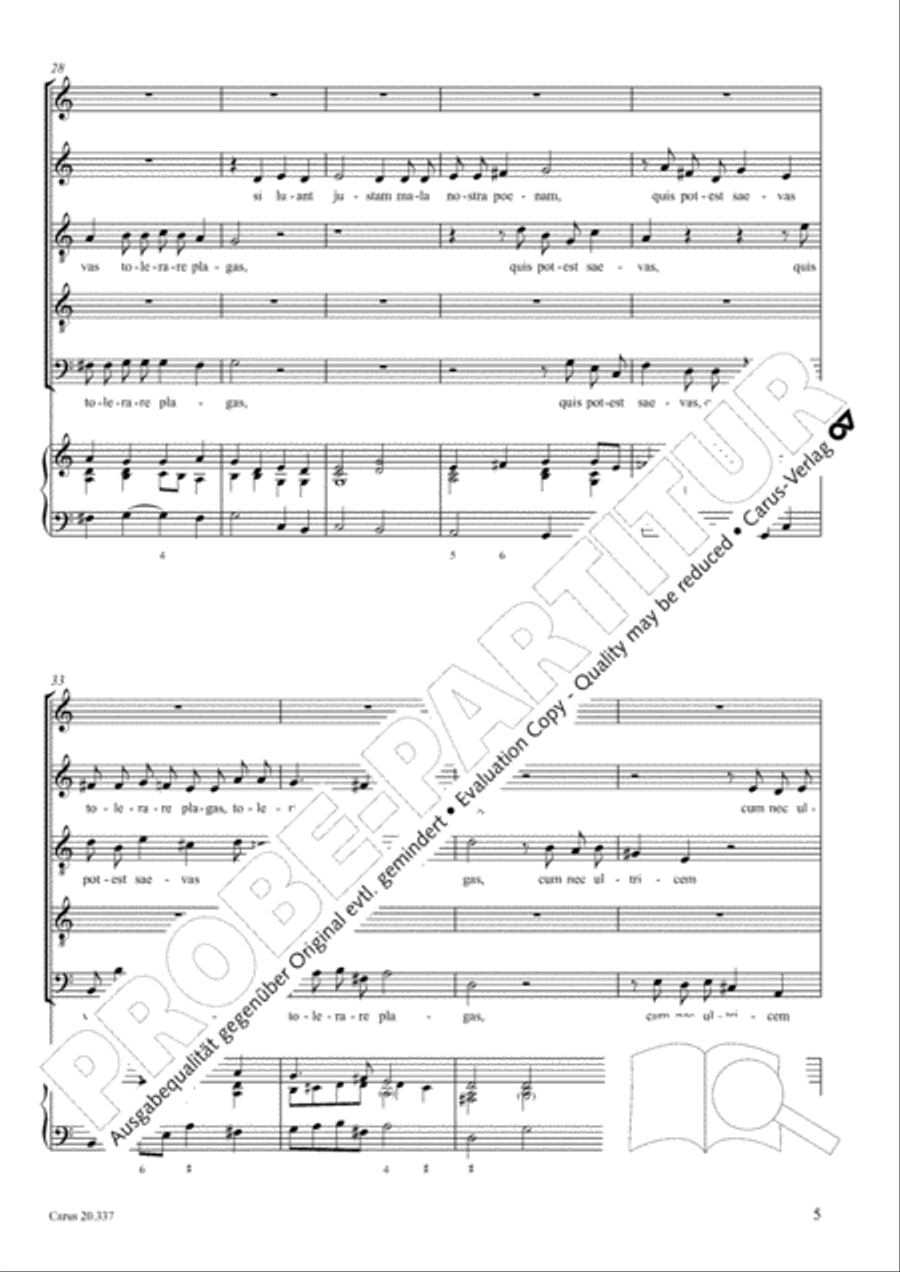 Aufer immensam, aufer, Deus SATTB scores gallery preview page 5