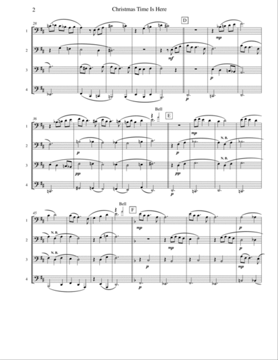 Christmas Time Is Here Brass Quartet scores gallery preview page 2