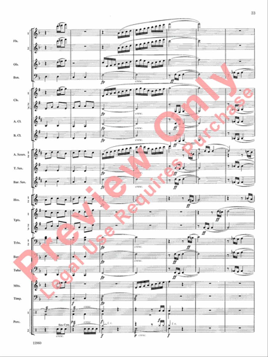 Sailing Songs Concert Band scores gallery preview page 34