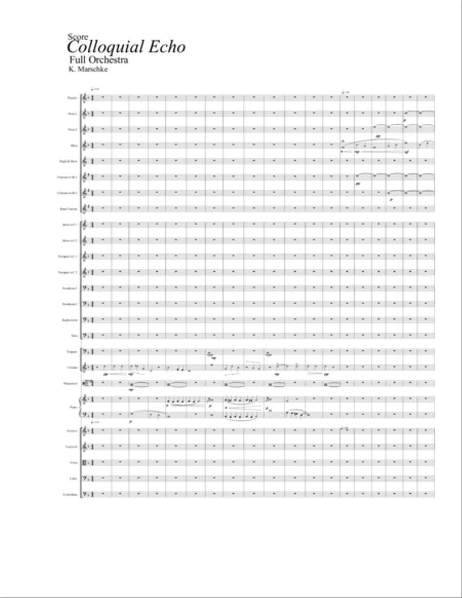 Op. 4 - Colloquial Echo for Full Orchestra Percussion Ensemble scores gallery preview page 2