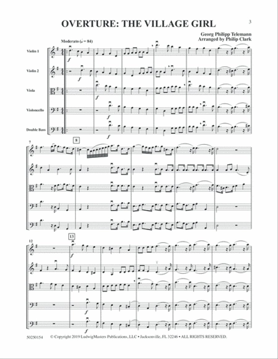 Overture: The Village Girl String Orchestra scores gallery preview page 3