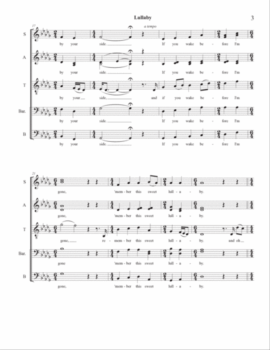 Lullaby 4-Part scores gallery preview page 3