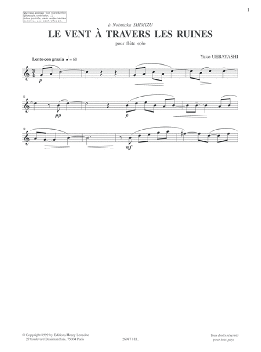 Vent A Travers Les Ruines Flute Solo scores gallery preview page 2