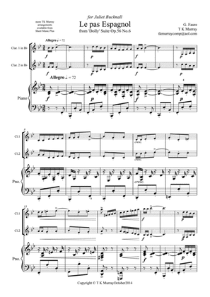 Faure - 'Le pas espagnol' - 2 Clarinets, Clarinet Duo & Piano