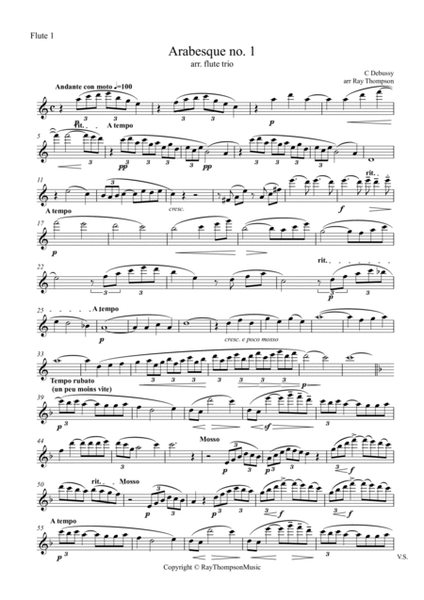 Debussy: Arabesque no. 1 - flute trio image number null