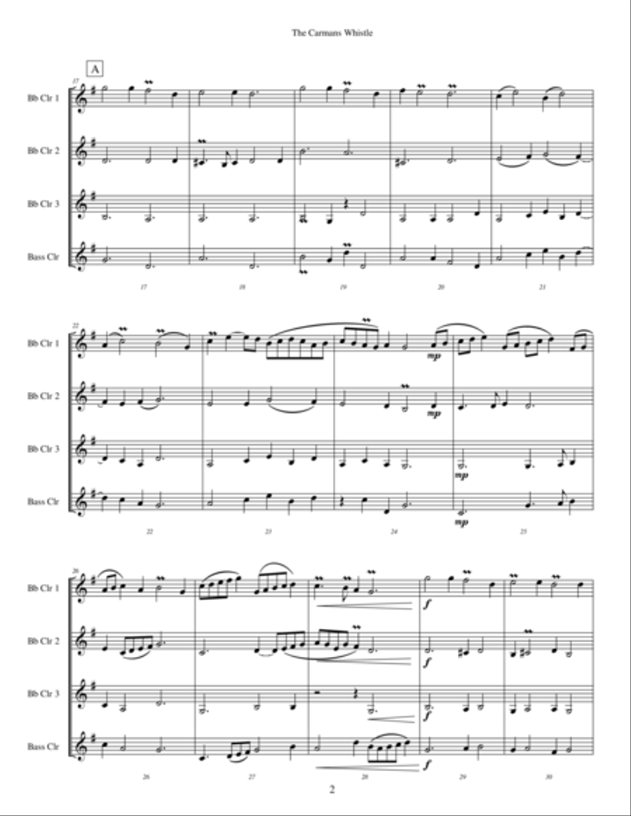 The Carmans Whistle Clarinet Quartet scores gallery preview page 3