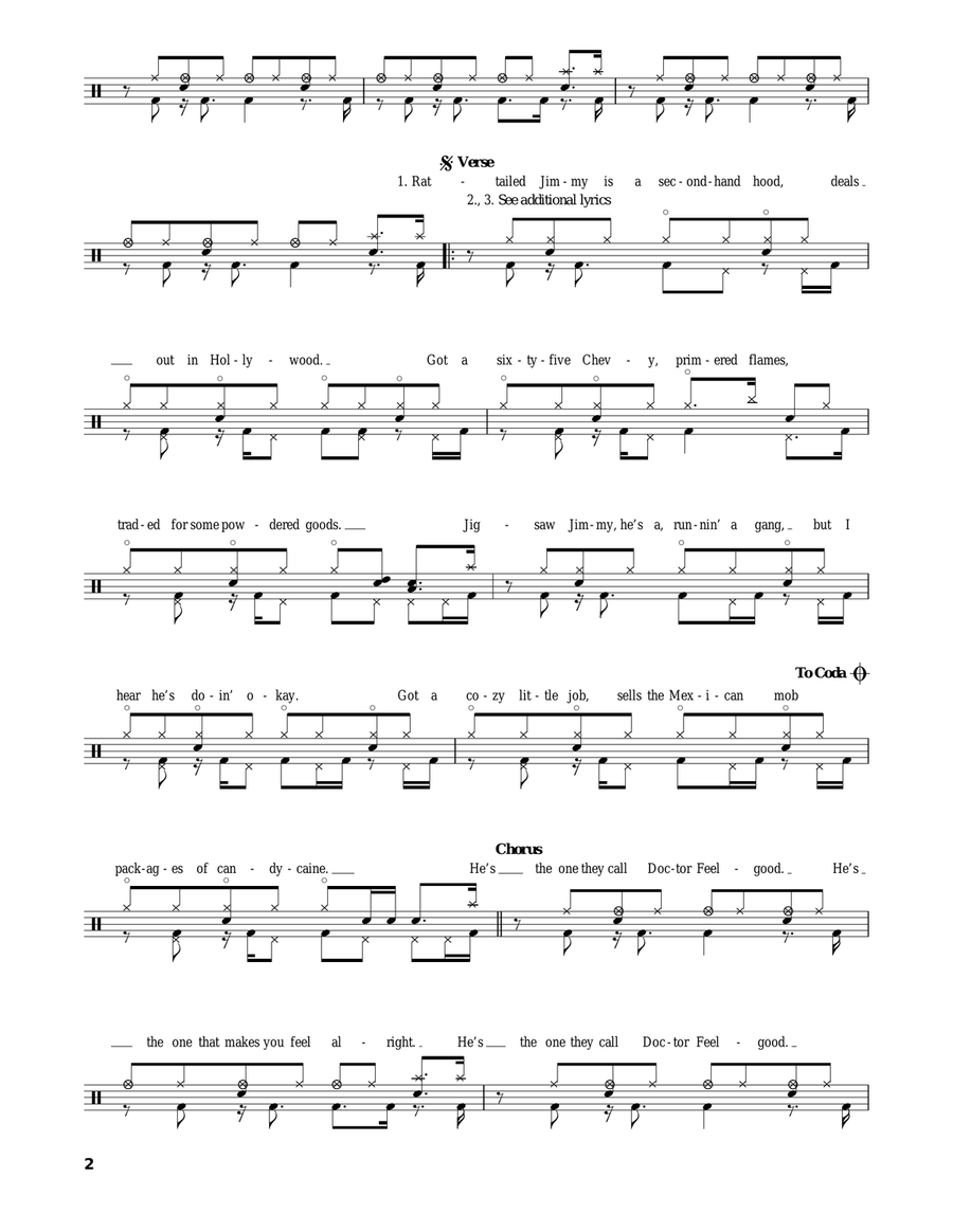 Dr. Feelgood Dr. Feelgood Drum Set scores gallery preview page 2