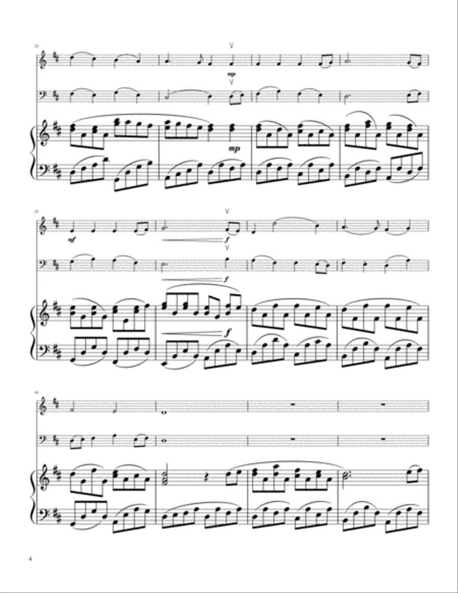 Joy to the World with This Is My Father's World - Cello and Violin duet with piano accompaniment Piano Trio scores gallery preview page 5