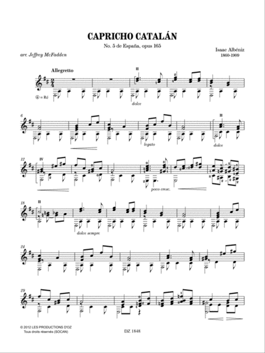Capricho catalan Classical Guitar scores gallery preview page 2