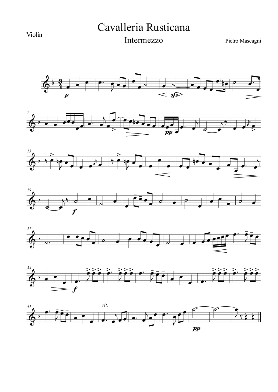Cavalleria Rusticana by Pietro Mascagni Piano Trio - Digital Sheet Music page 5