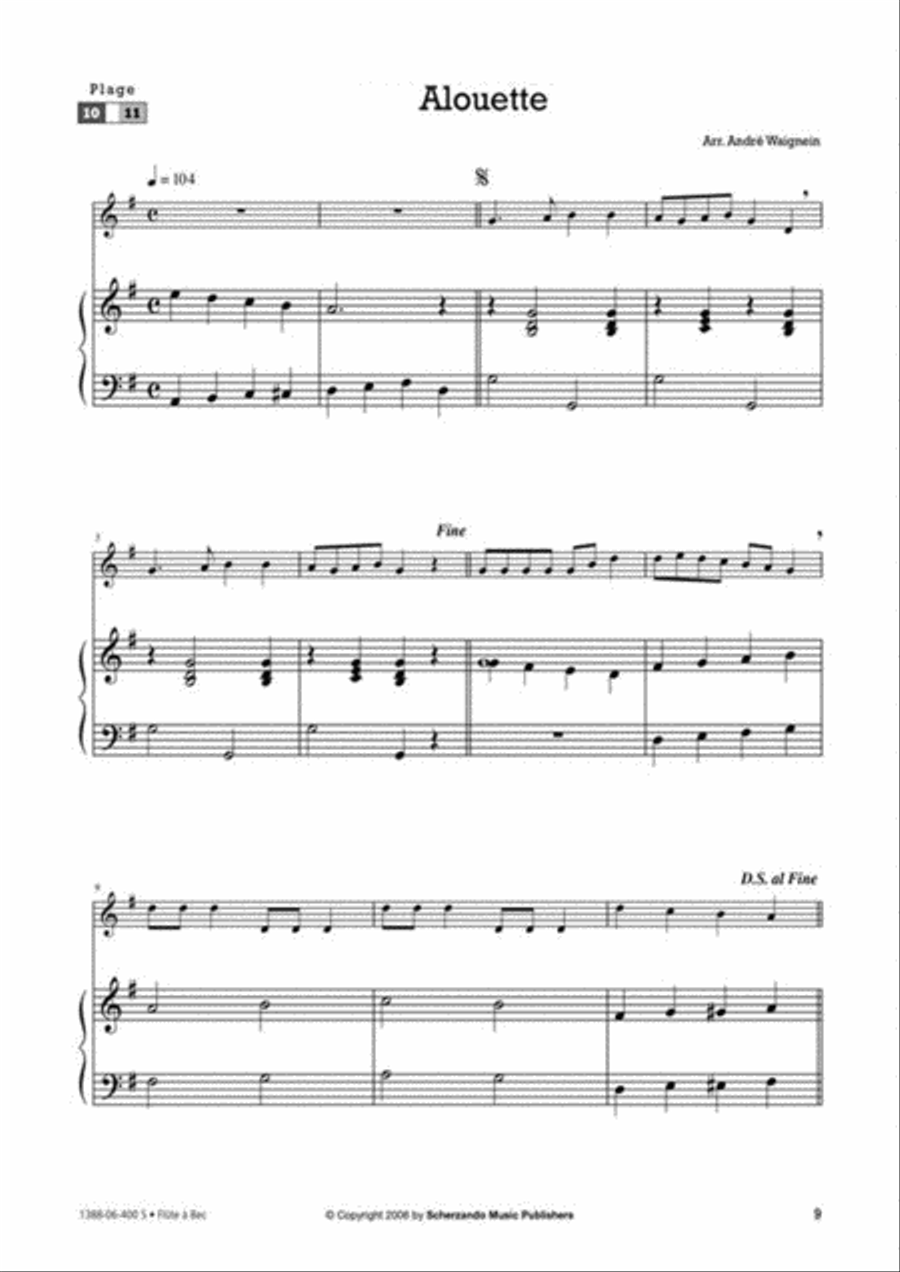 Chansons traditionnelles de France Recorder scores gallery preview page 2