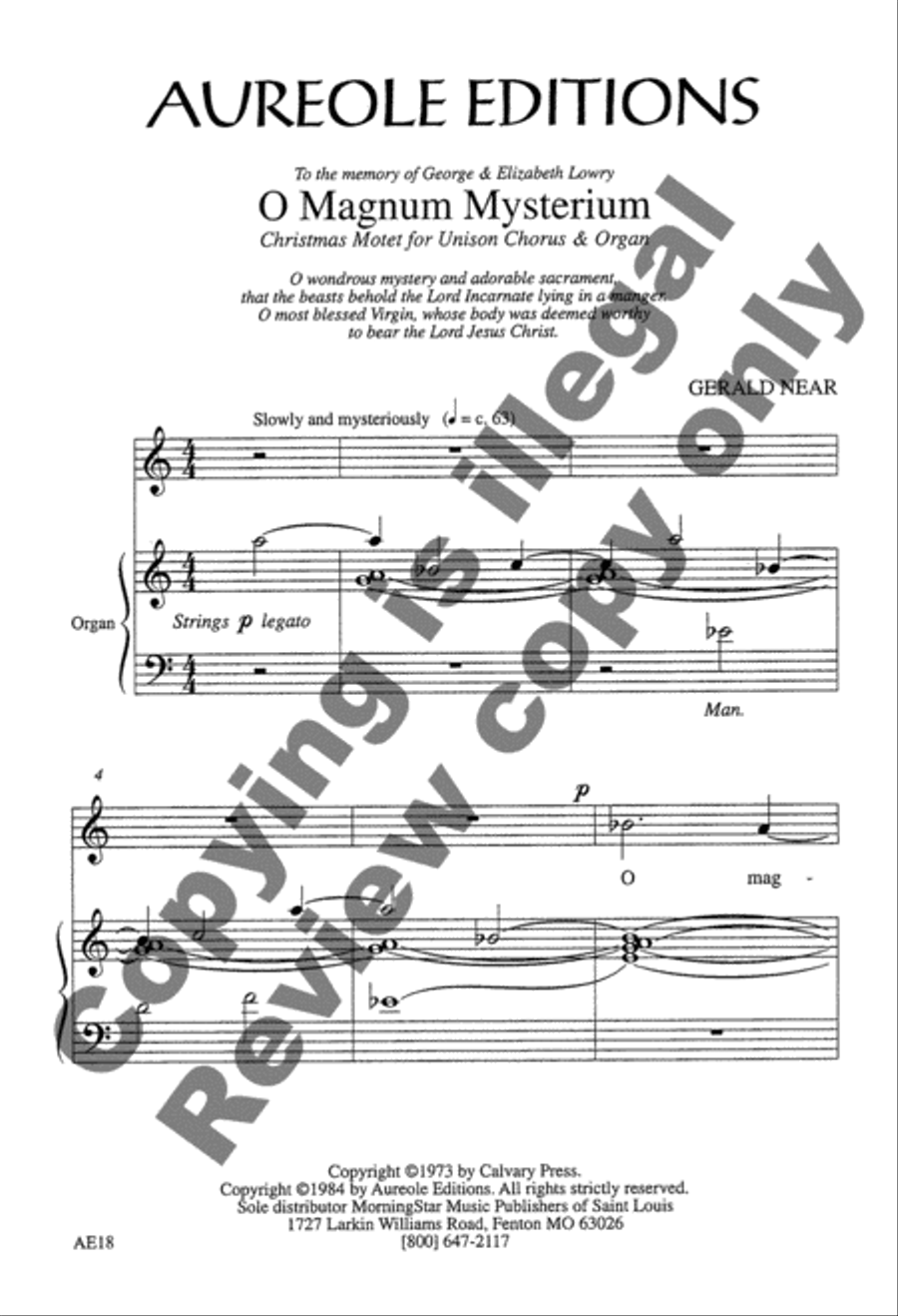 O Magnum Mysterium Unison Choir scores gallery preview page 3