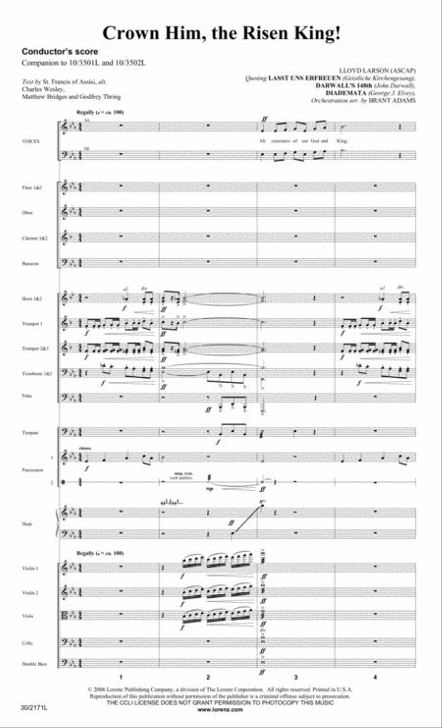 Crown Him, the Risen King! - Full Orchestra Score/Parts Choir scores gallery preview page 2