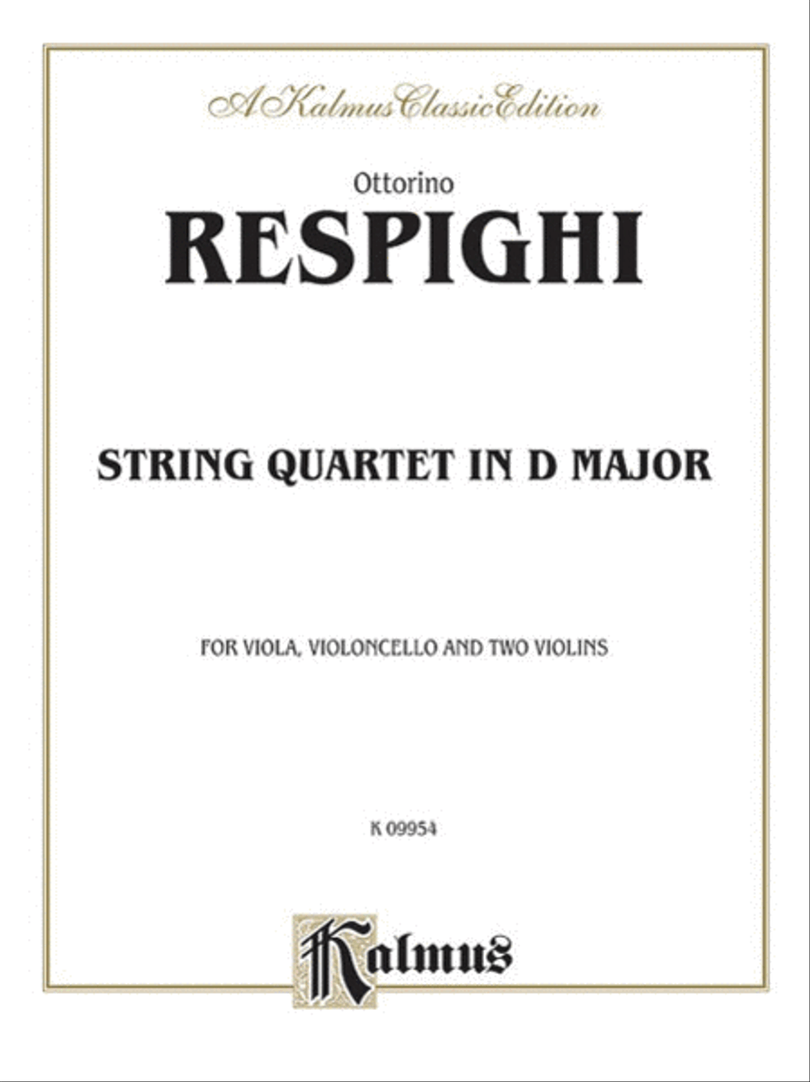 String Quartet in D Major (1907) String Quartet scores gallery preview page 1